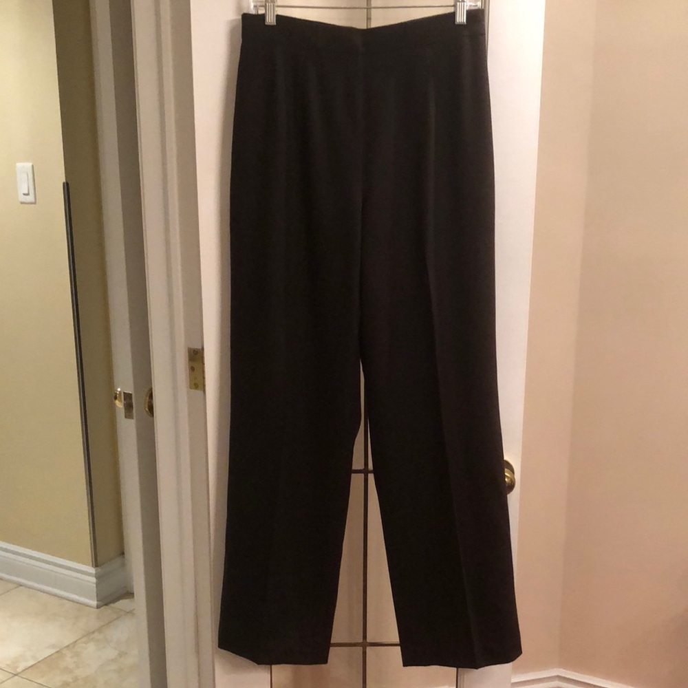 Dark Brown Women's Wide-Leg Wool Pants
